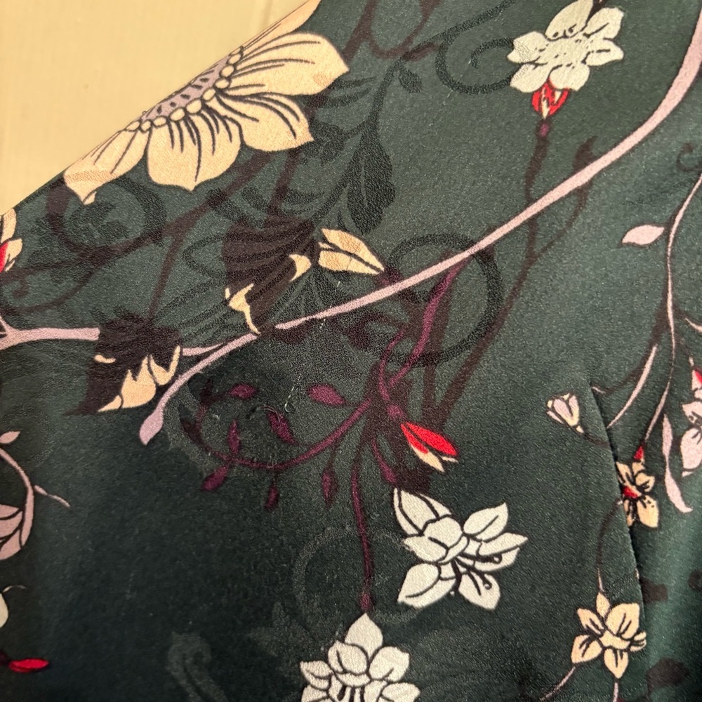 Chico’s Floral Tie-Sleeve Jacket green purple size‎ 1 - Picture 4 of 5